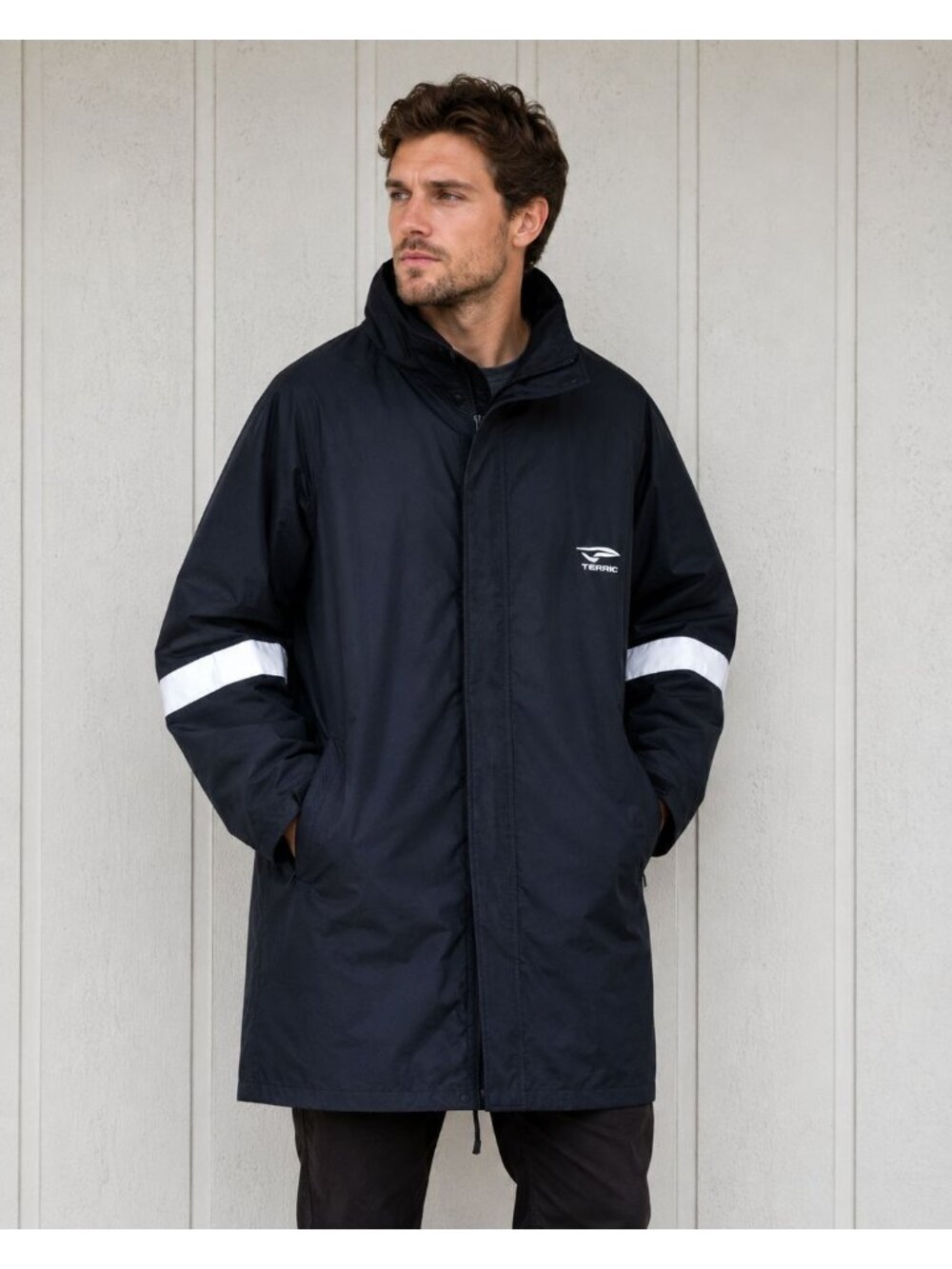 Teknic Motorcycle Rain Jacket Waterproof Black Reflective Riding Gear Men's XL